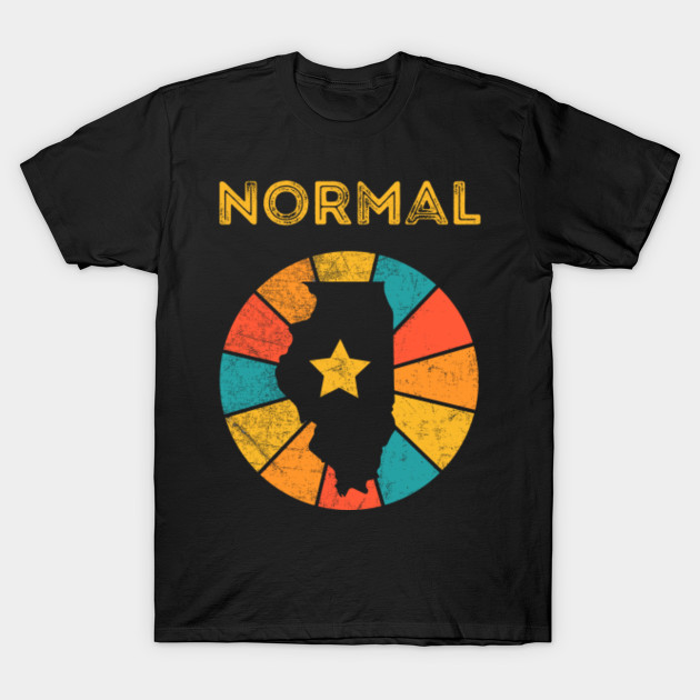 Normal Illinois T-Shirt Vintage City Retro Souvenir US State Silhouette Lover Gift With Star